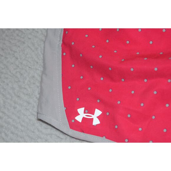 Under Armour Lined Gym Shorts Womens Size Large Semi Fitted Performance Pink NEW - Picture 3 of 8